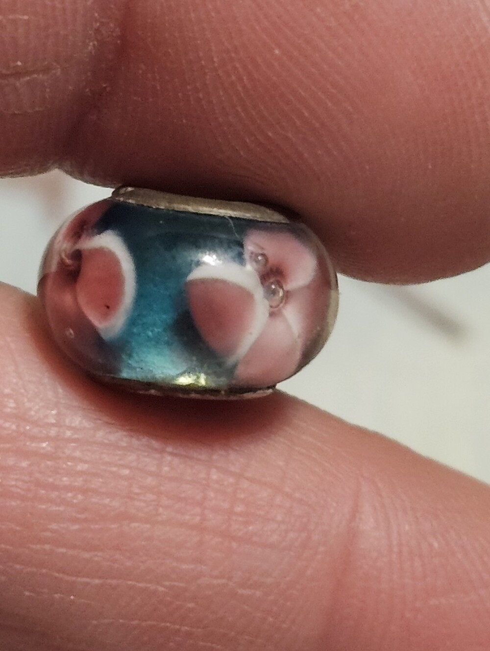 Sterling Silver 925 Colorful Flower Bead Charm Pendant